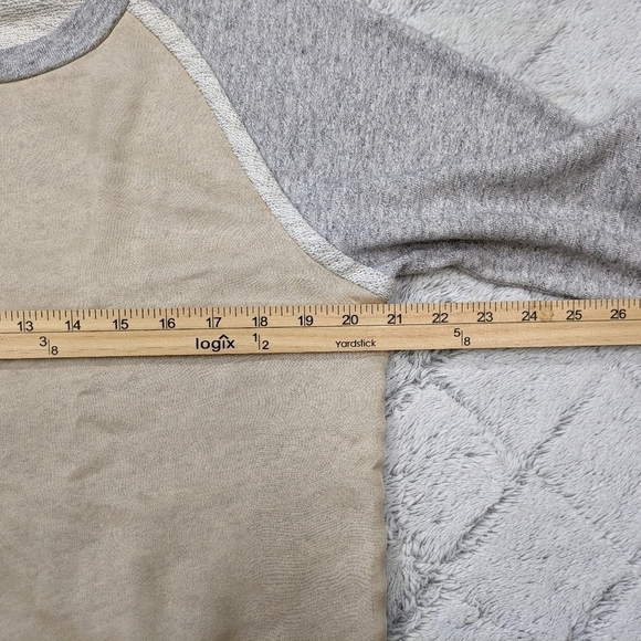 Sundance Sweatshirt Women's Medium Gray Tan Cotton Silk Crewneck Raglan - Picture 4 of 7